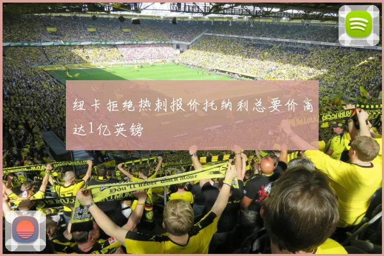 纽卡拒绝热刺报价托纳利总要价高达1亿英镑